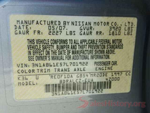 5TFAZ5CN7KX086741 2007 NISSAN SENTRA