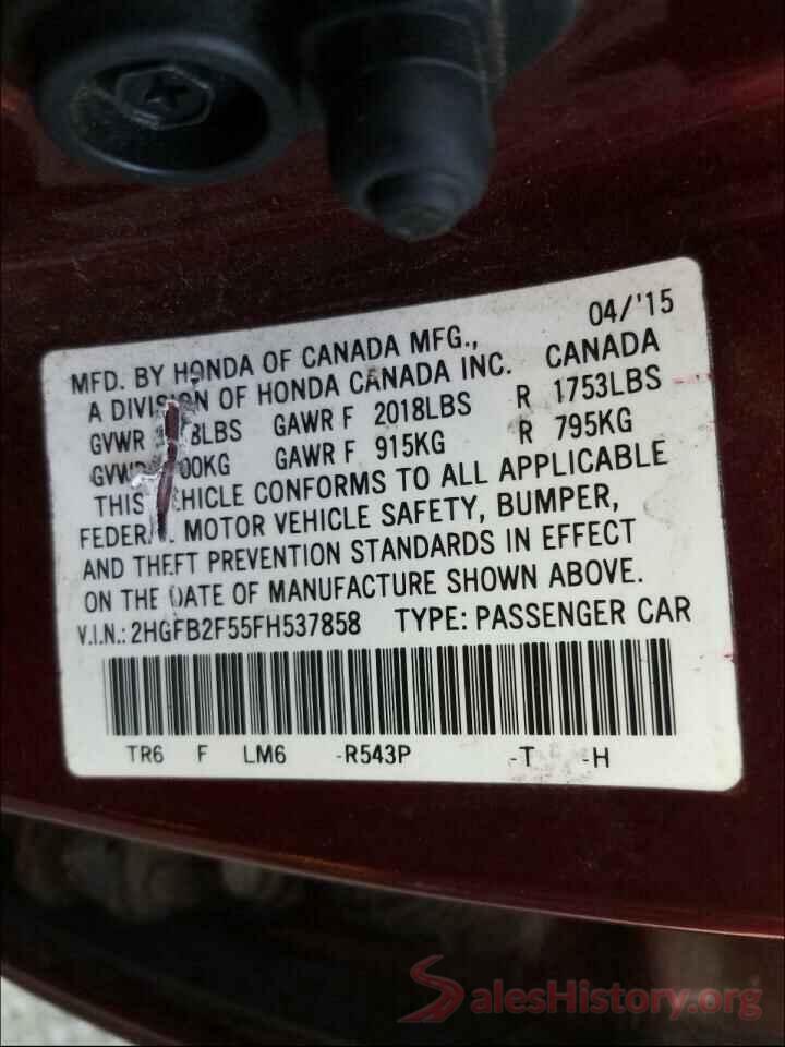 KM8J33A46JU670544 2015 HONDA CIVIC