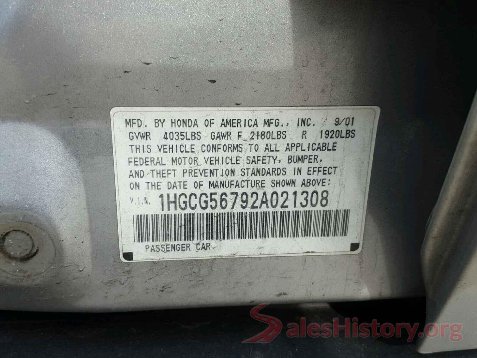 1N4AL3APXHC244392 2002 HONDA ACCORD