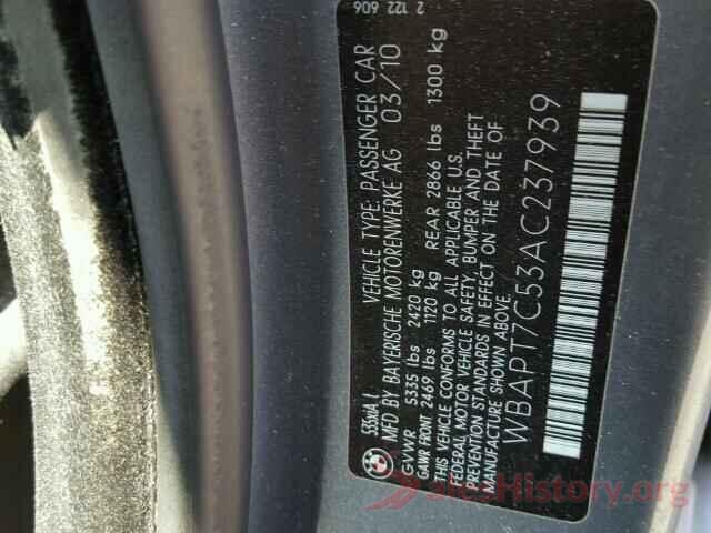 3VV1B7AX8KM142522 2010 BMW 5 SERIES