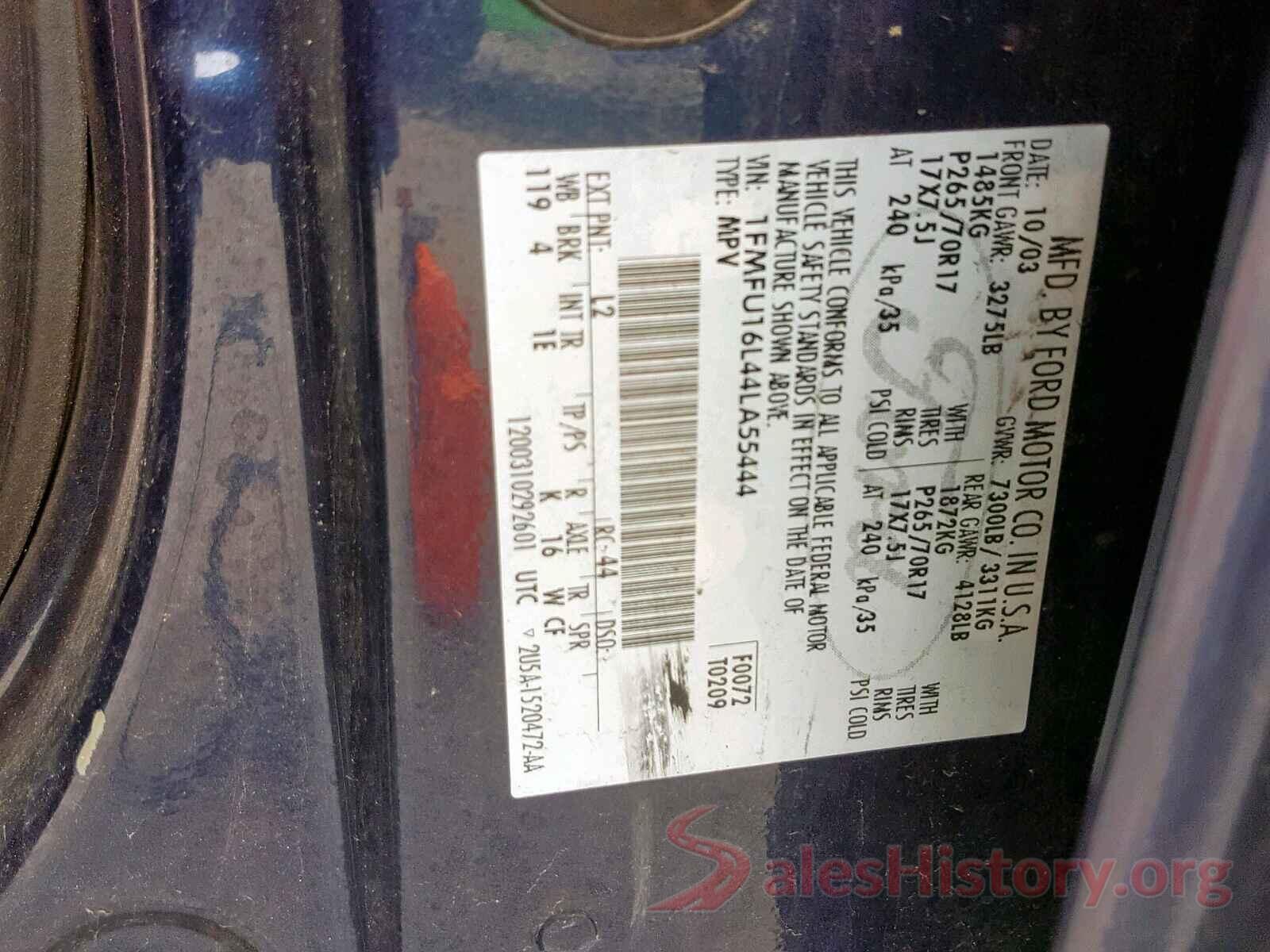 1FTEW1C86GKF44416 2004 FORD EXPEDITION