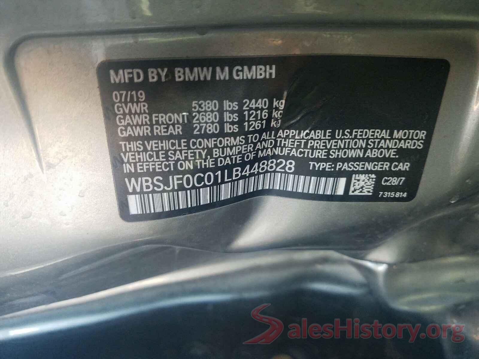 WBSJF0C01LB448828 2020 BMW M5