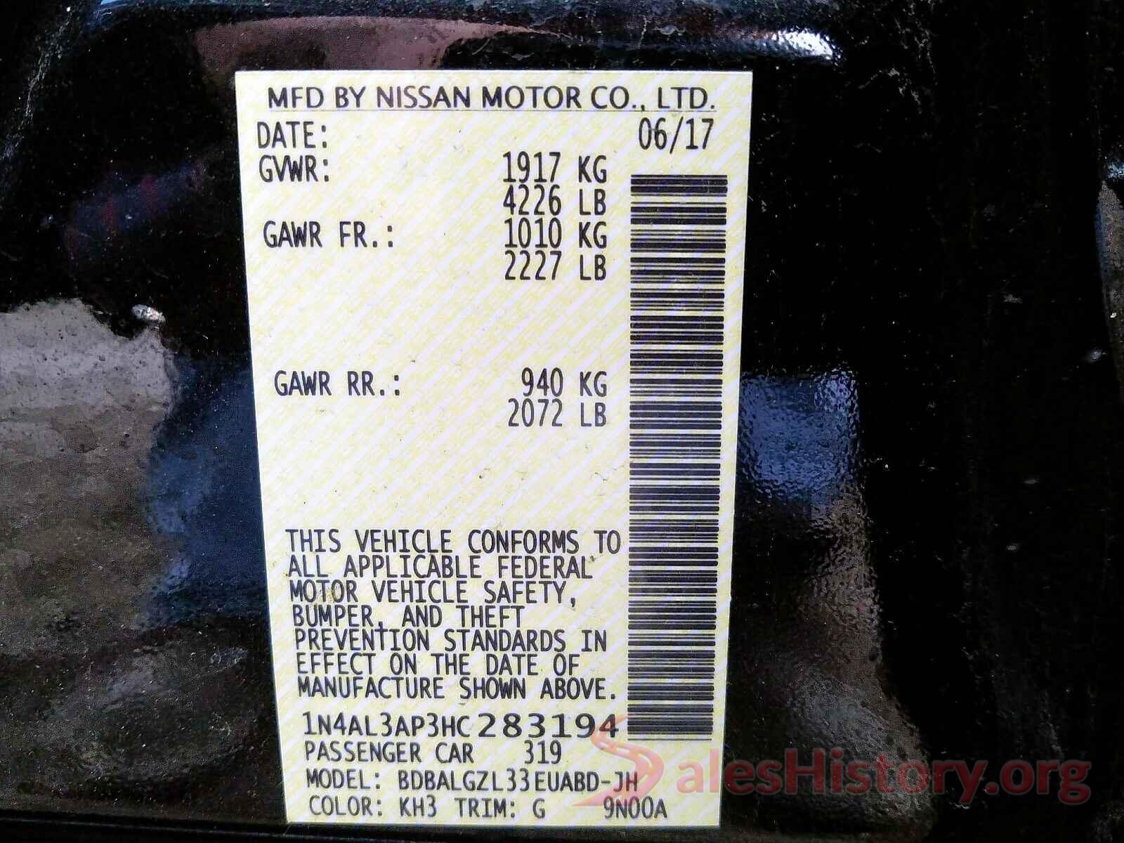 4S3BNAC69G3032308 2017 NISSAN ALTIMA