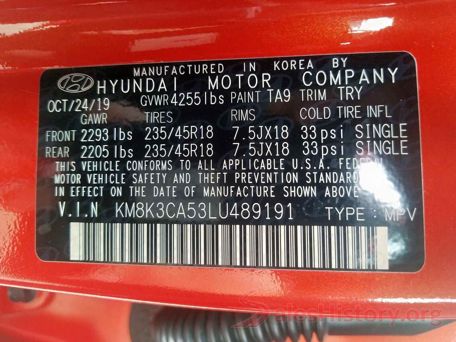 3KPF24AD7KE088973 2020 HYUNDAI KONA