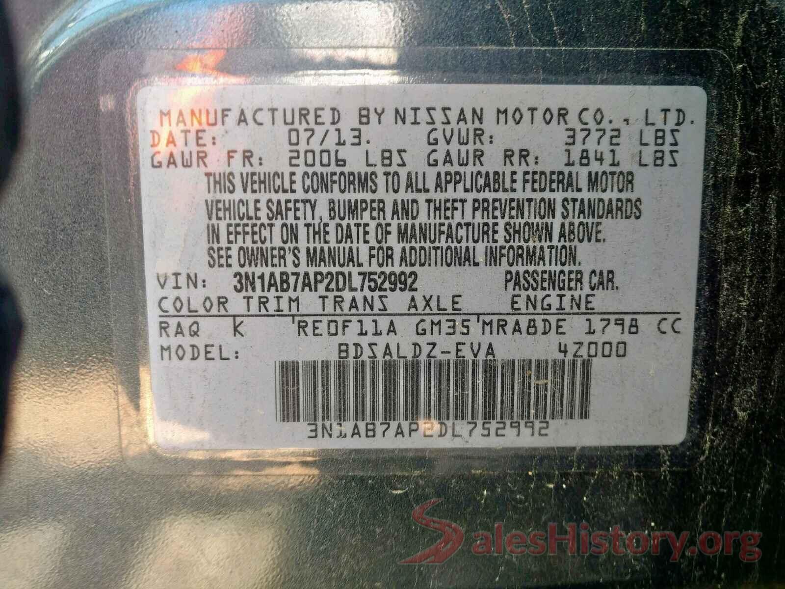 5YFBURHE6HP657016 2013 NISSAN SENTRA