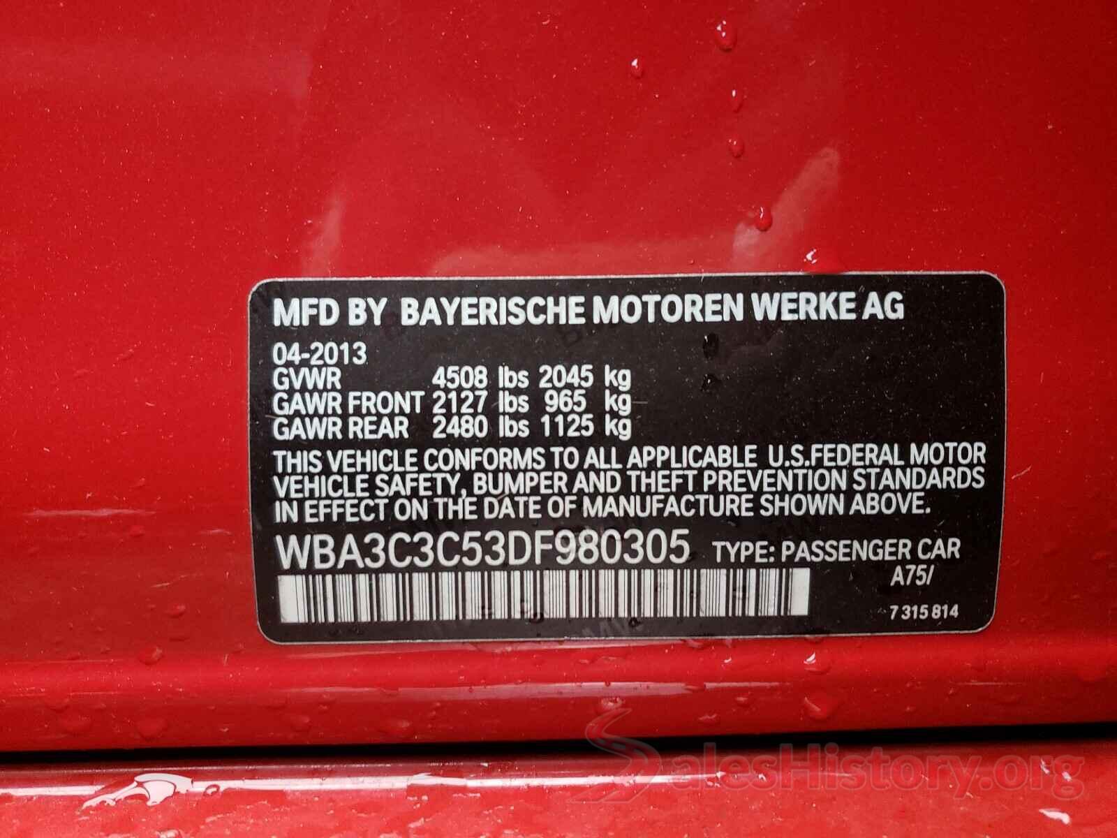 3MZBN1U78HM106189 2013 BMW 3 SERIES