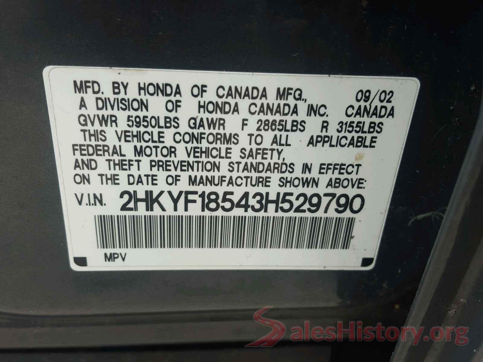 5XYZTDLB0JG562544 2003 HONDA PILOT