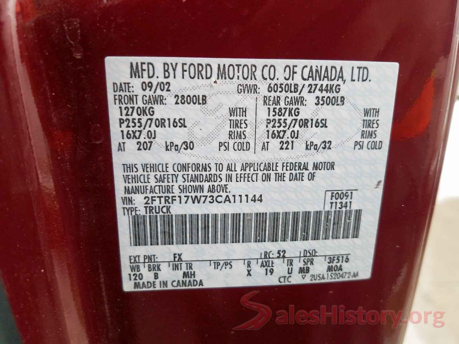 5N1AT3BAXMC752582 2003 FORD F150