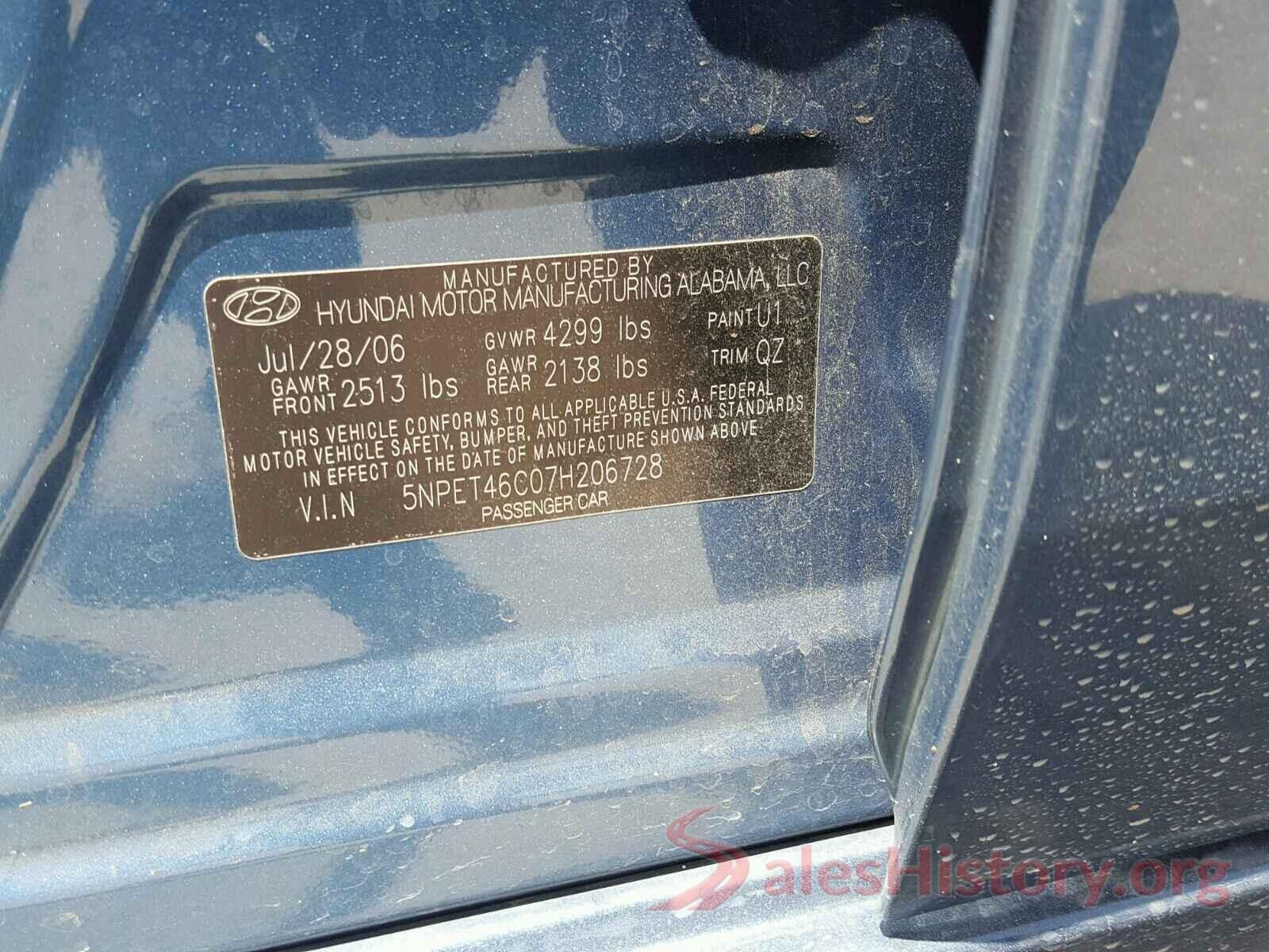 5TFCZ5AN0HX066805 2007 HYUNDAI SONATA