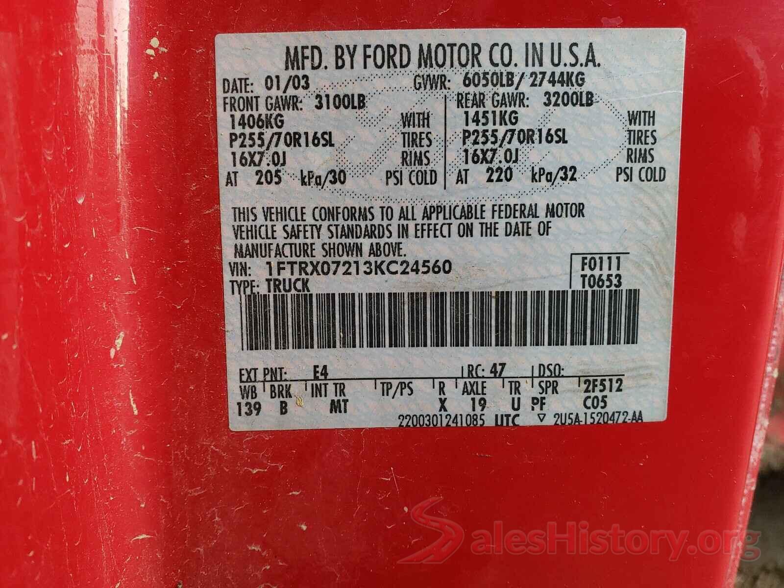 3FADP4EJ2KM156326 2003 FORD F150