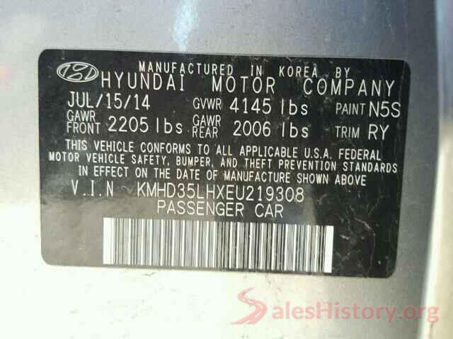 JA4AR3AU1KU001970 2014 HYUNDAI ELANTRA