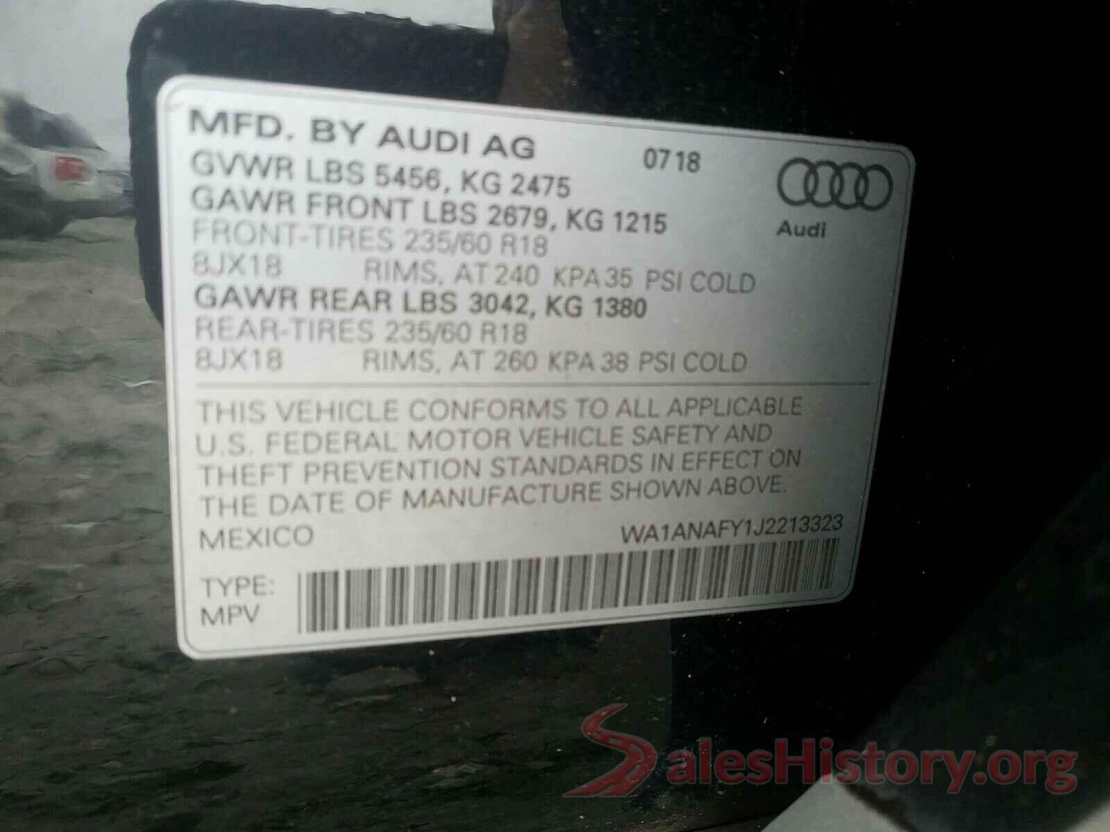 WA1ANAFY1J2213323 2018 AUDI Q5