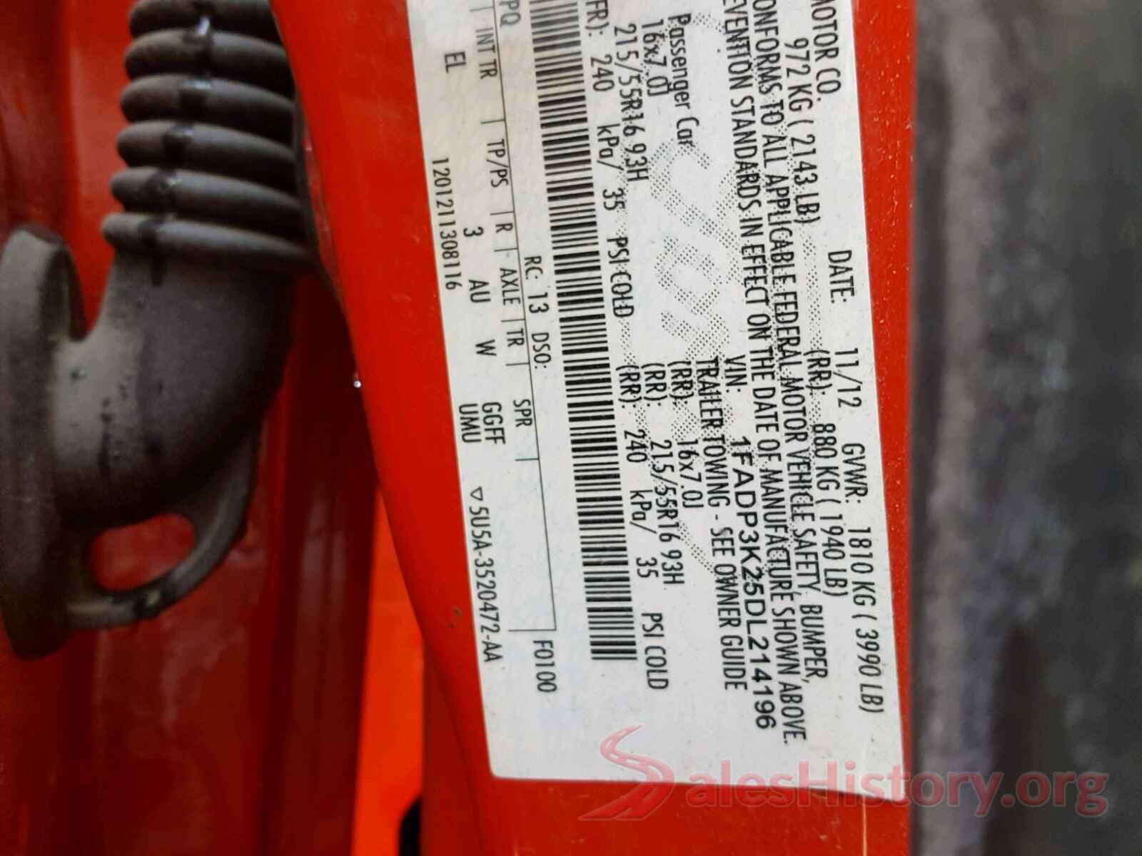 JTDEBRBEXLJ024401 2013 FORD FOCUS