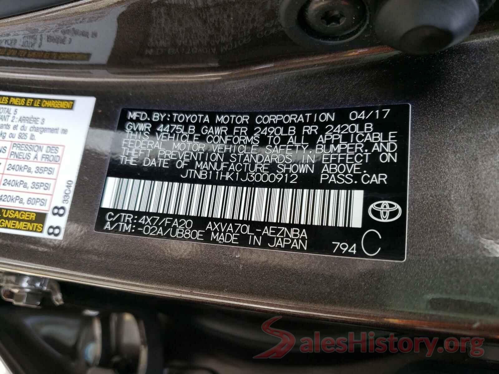 JTNB11HK1J3000912 2018 TOYOTA CAMRY