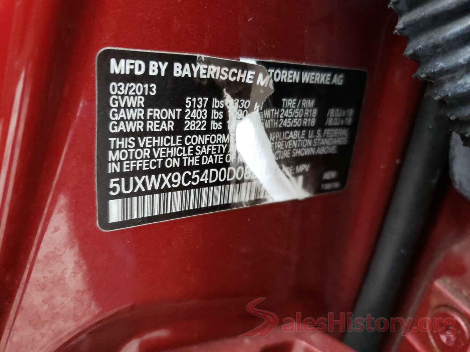 1FA6P8AM3G5266914 2013 BMW X3