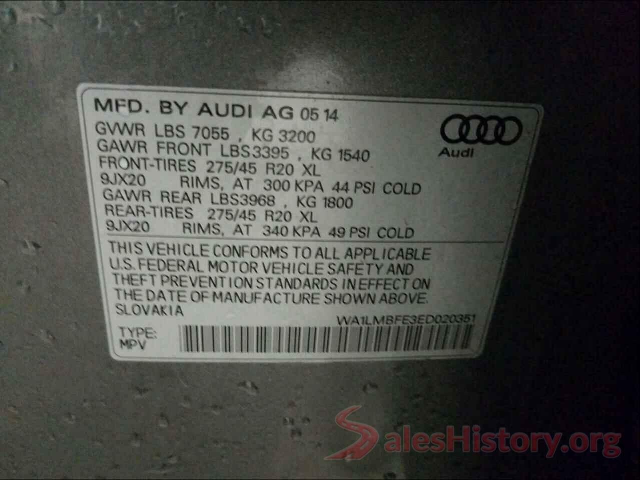 WA1LMBFE3ED020351 2014 AUDI Q7