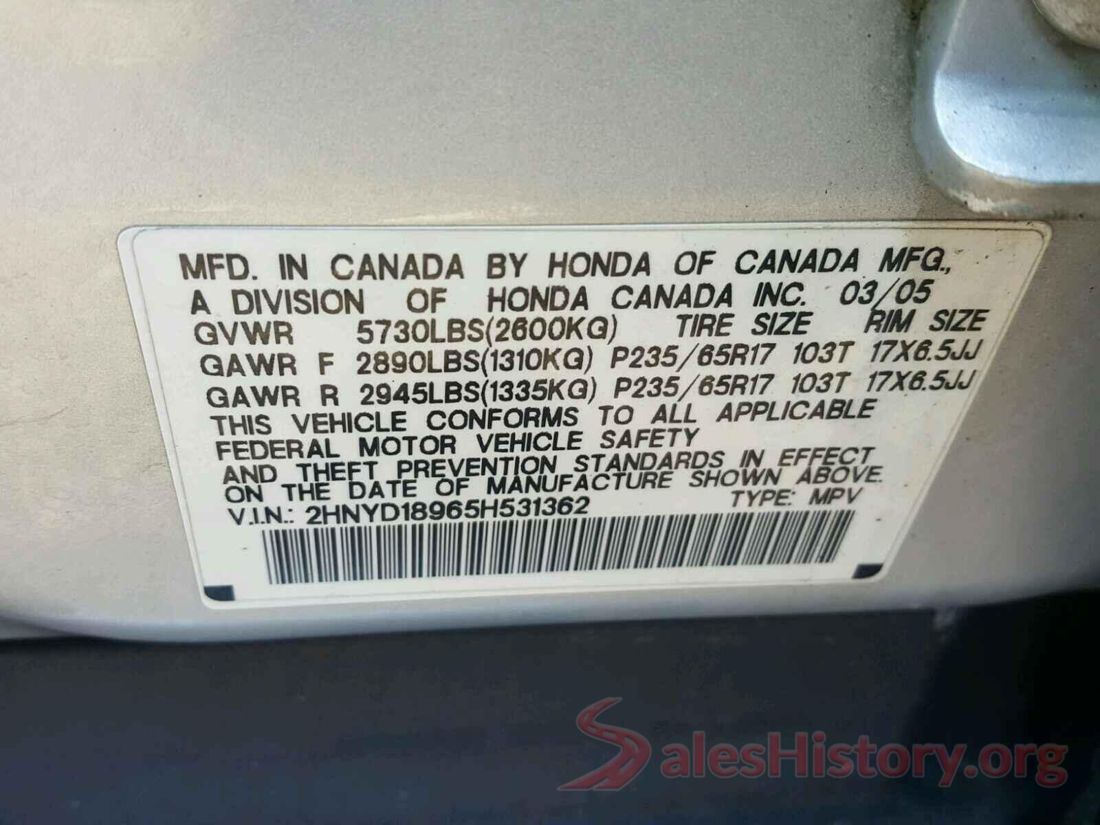 55SWF4JB1HU214166 2005 ACURA MDX