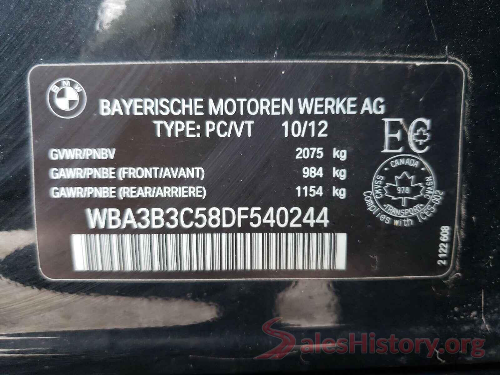 4T1BF1FK0GU116318 2013 BMW 3 SERIES