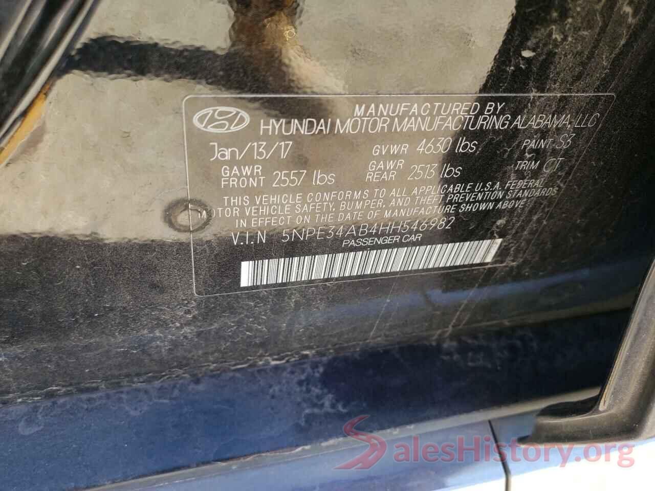 5NPE34AB4HH546982 2017 HYUNDAI SONATA