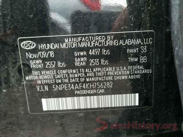 5NPE34AF4KH756282 2019 HYUNDAI SONATA