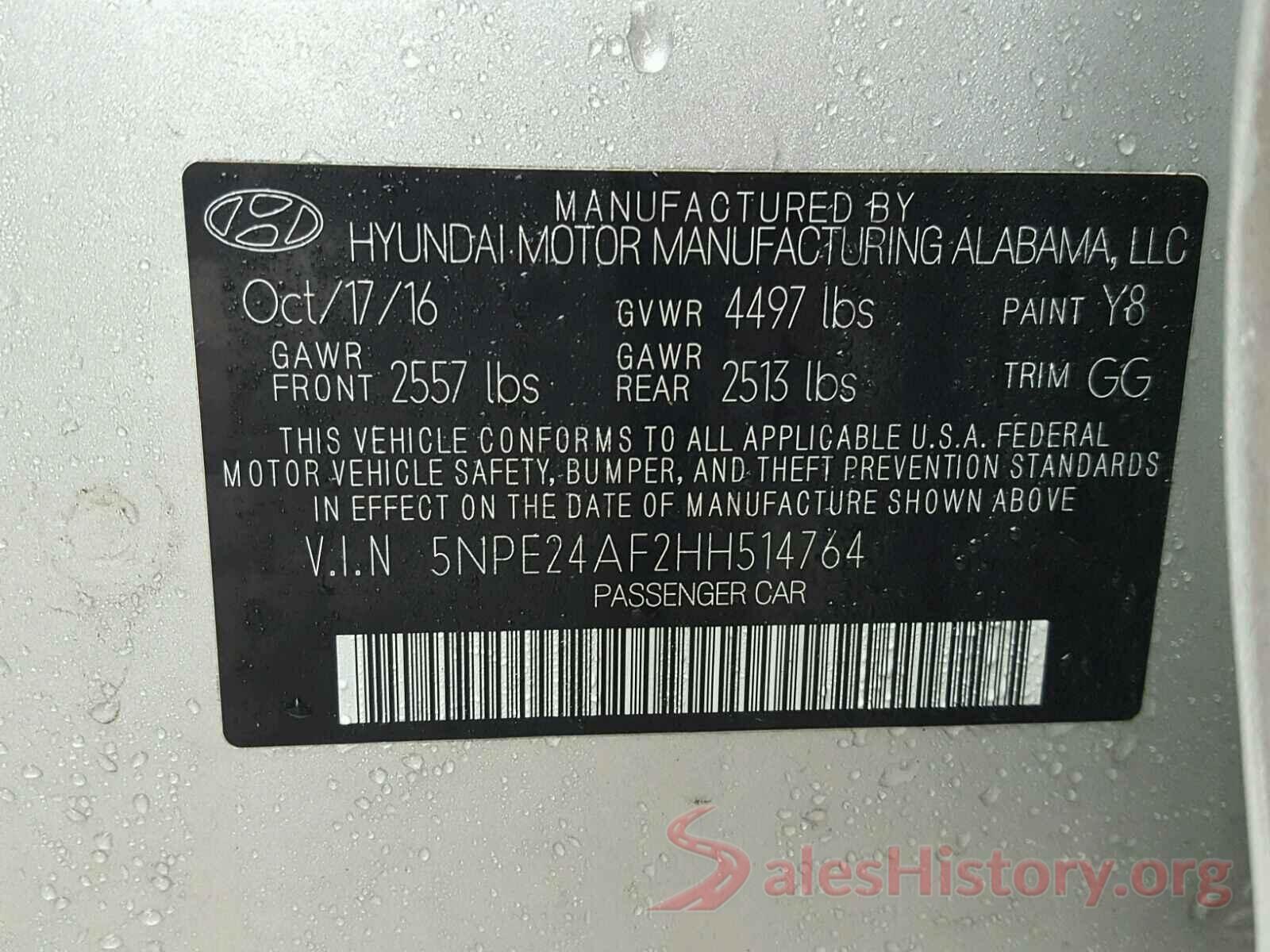 3KPF24AD8LE147689 2017 HYUNDAI SONATA