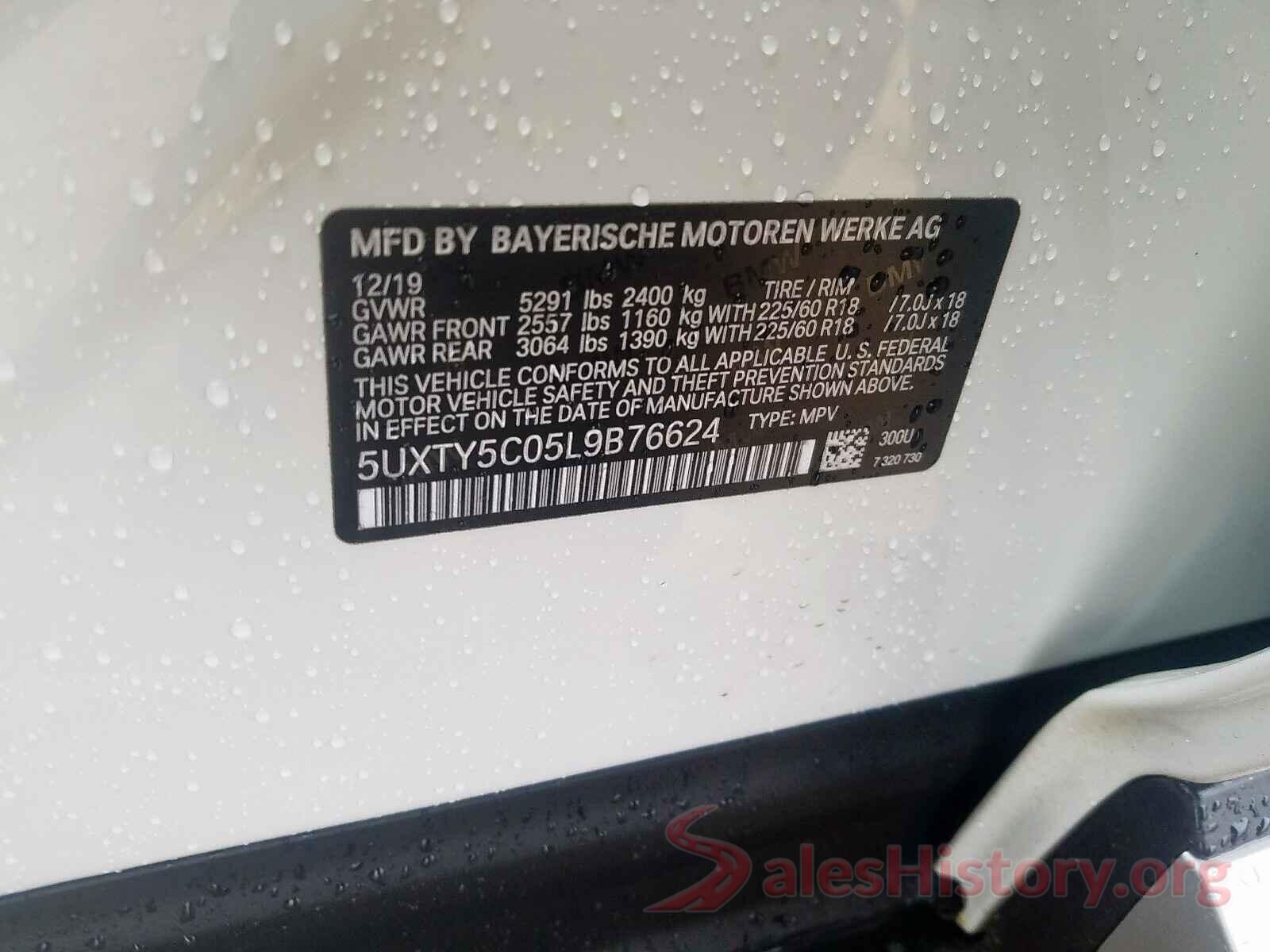 5UXTY5C05L9B76624 2020 BMW X3