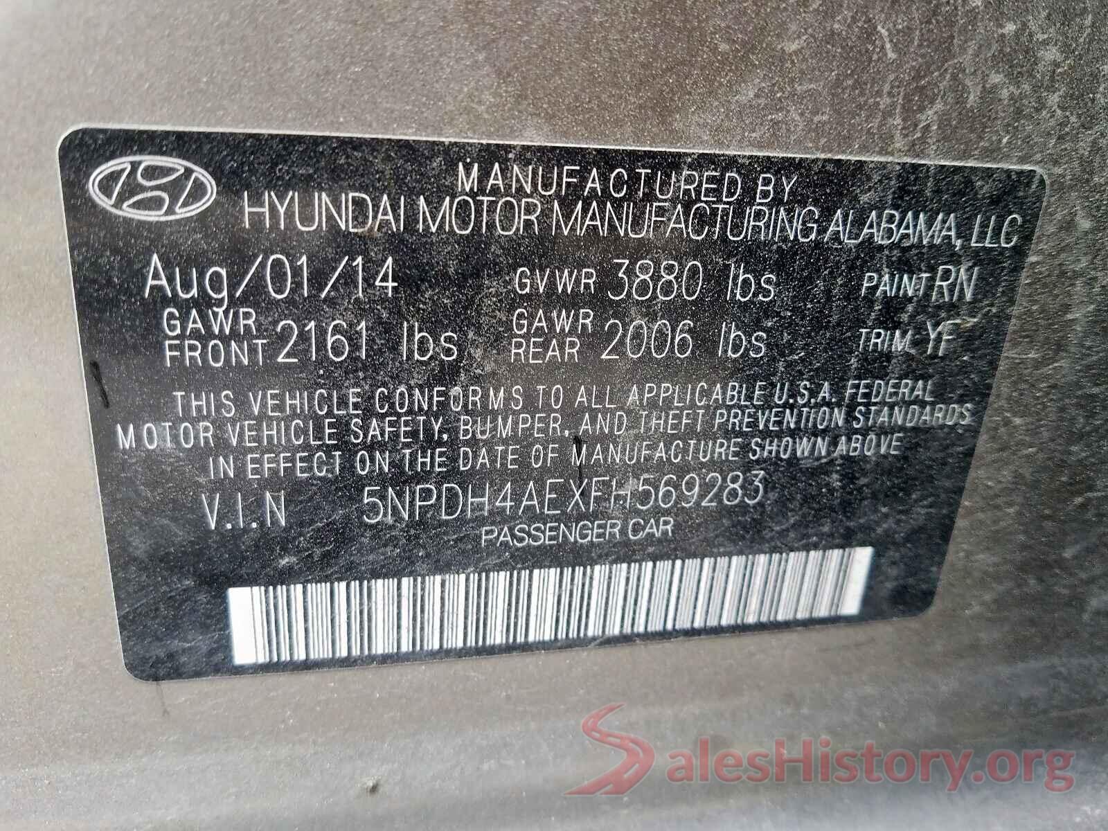 3N1AB7APXGY332419 2015 HYUNDAI ELANTRA