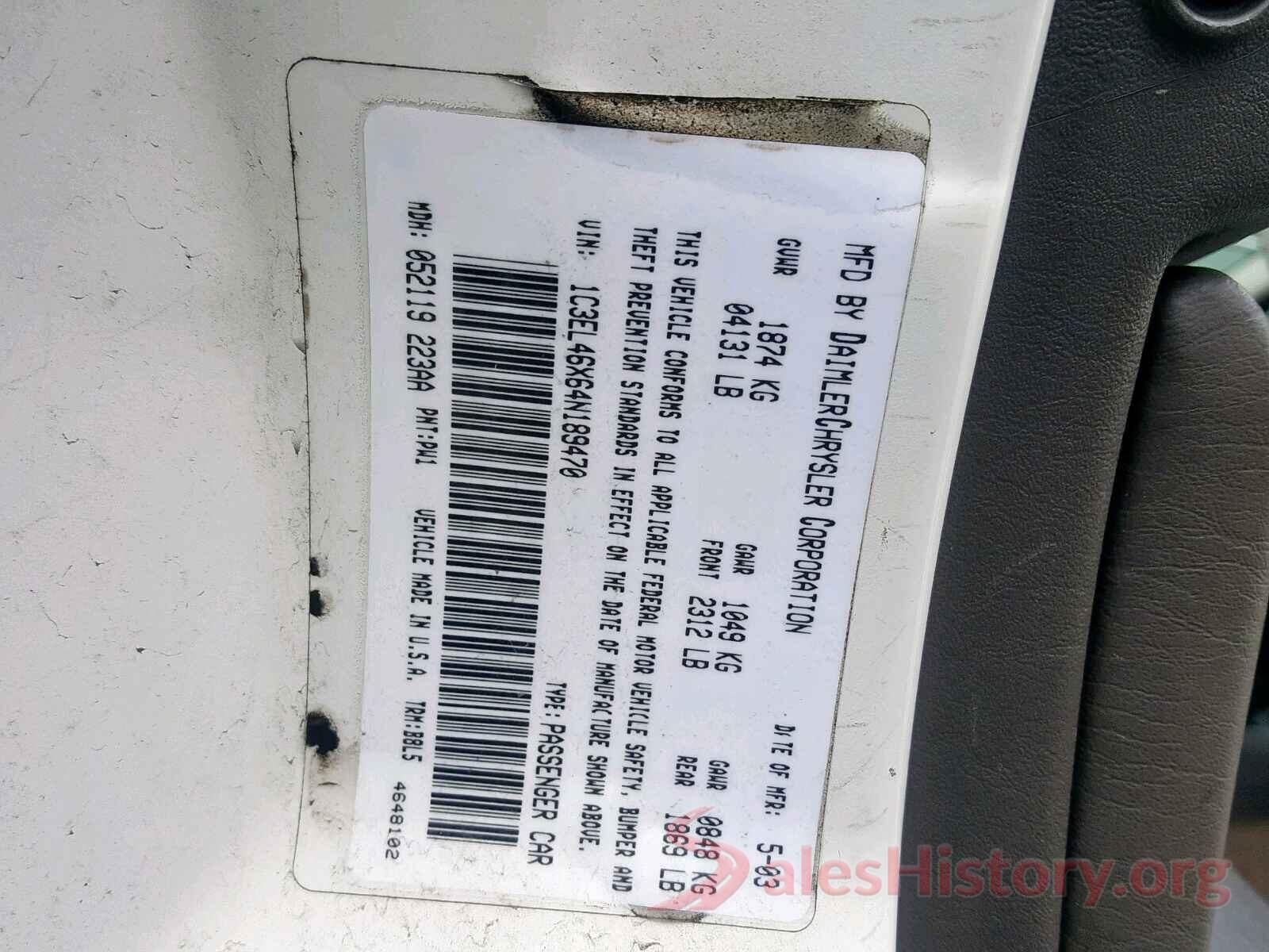 3KPF24AD3KE029306 2004 CHRYSLER SEBRING