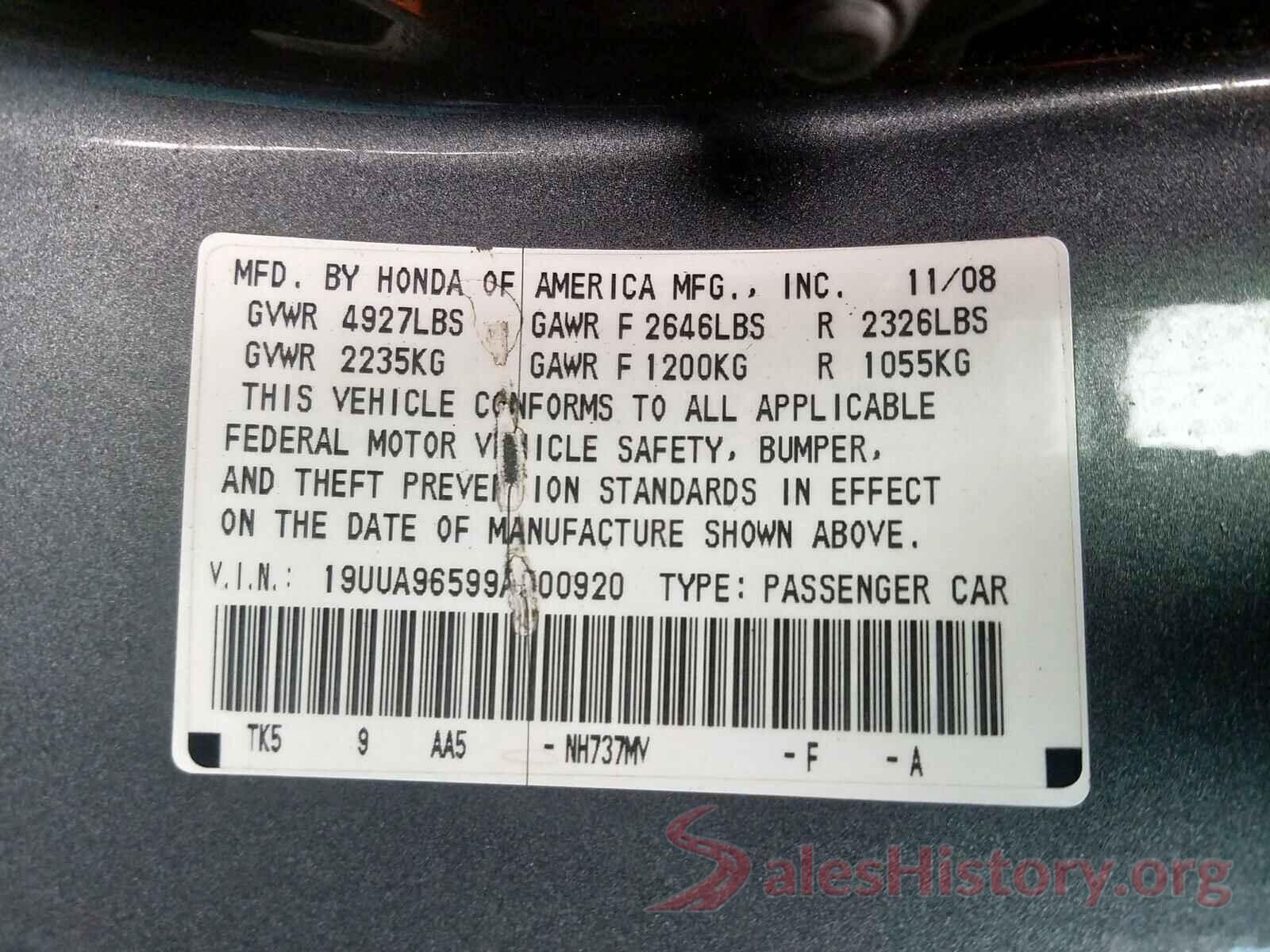 JA4AR3AW8JU000850 2009 ACURA TL