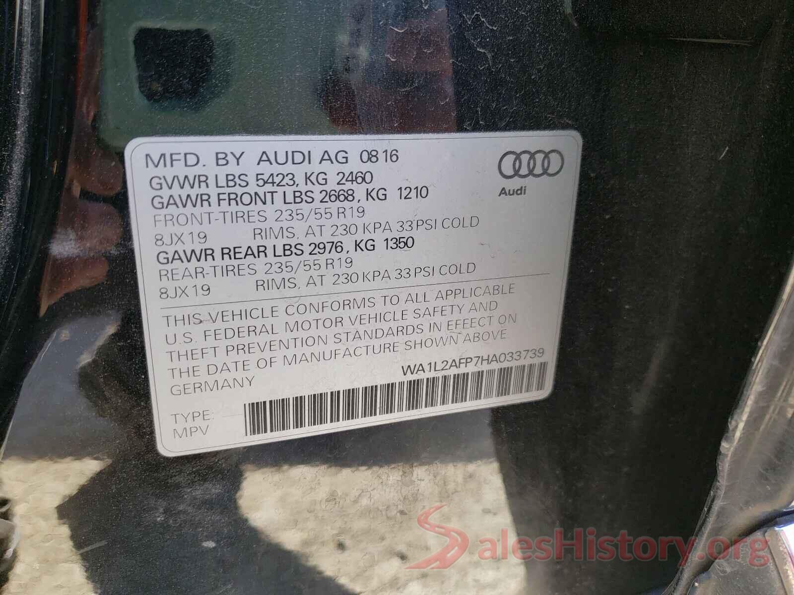 WA1L2AFP7HA033739 2017 AUDI Q5