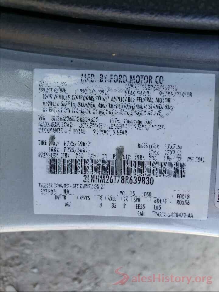 JTMH1RFV9LD521884 2008 LINCOLN MKZ