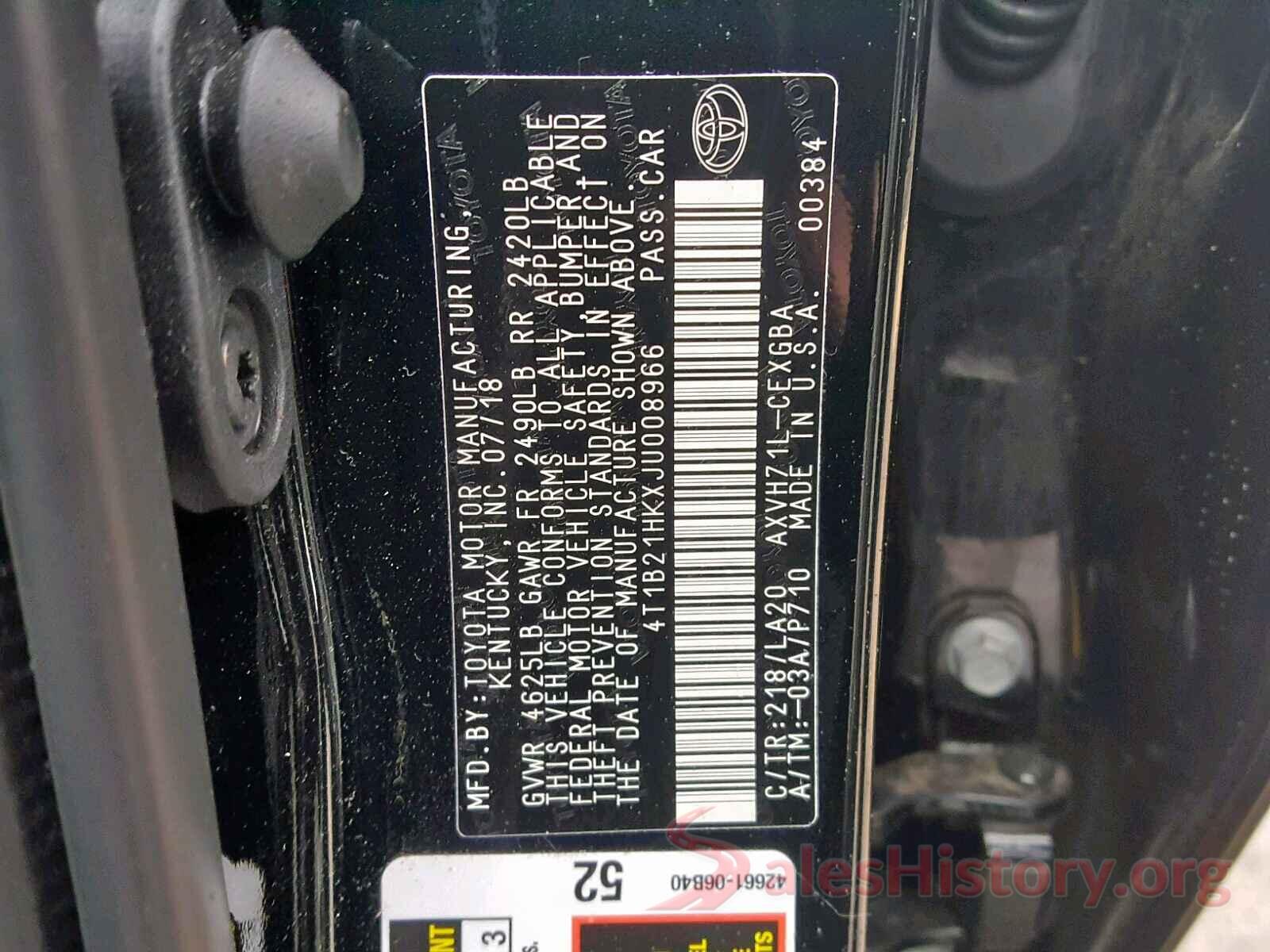 5TDDZRFH4KS707935 2018 TOYOTA CAMRY