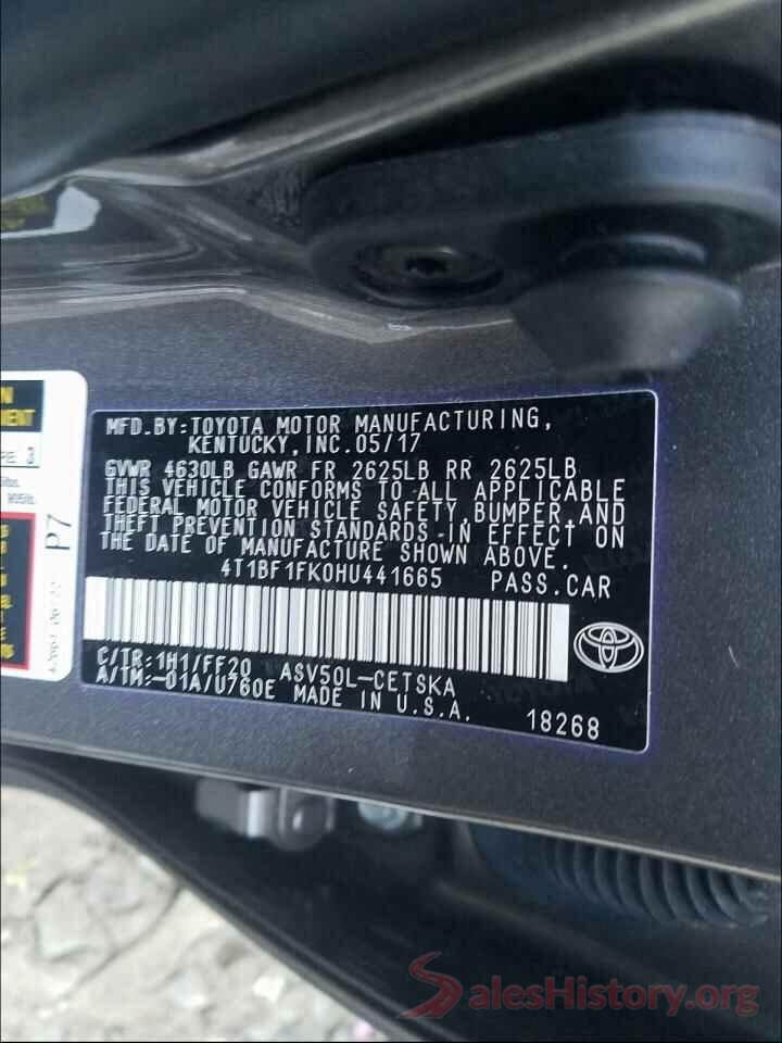 4T1BF1FK0HU441665 2017 TOYOTA CAMRY