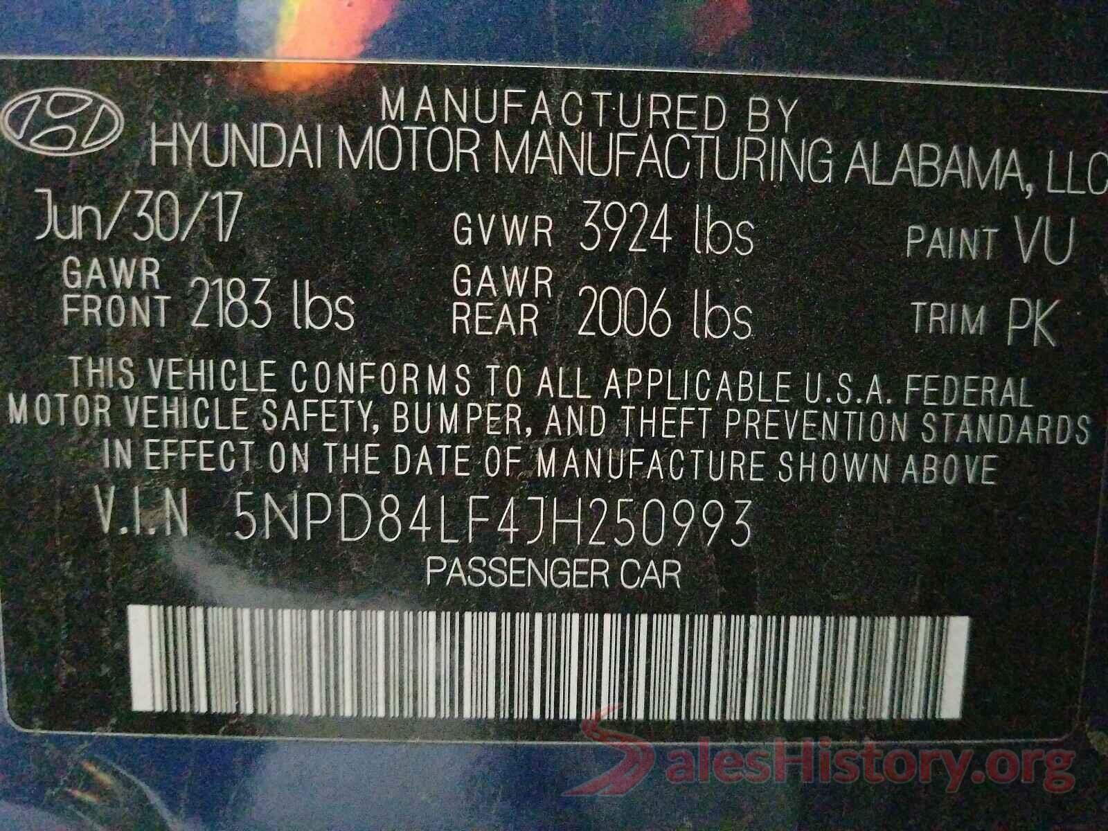 5NPD84LF4JH250993 2018 HYUNDAI ELANTRA