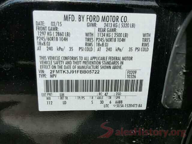 2T3J1RFV8KC017136 2015 FORD EDGE