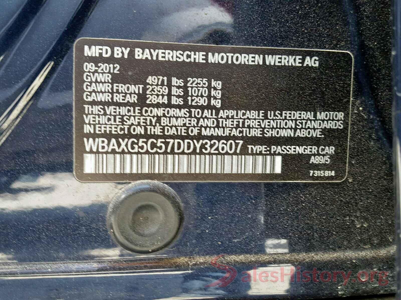 3CZRU5H5XHM725648 2013 BMW 5 SERIES