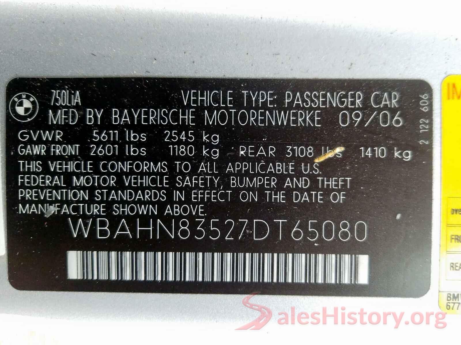 4T1BK1EB3JU266363 2007 BMW 7 SERIES