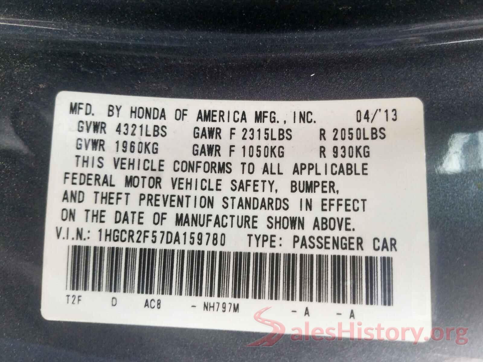 KNMAT2MVXGP714586 2013 HONDA ACCORD