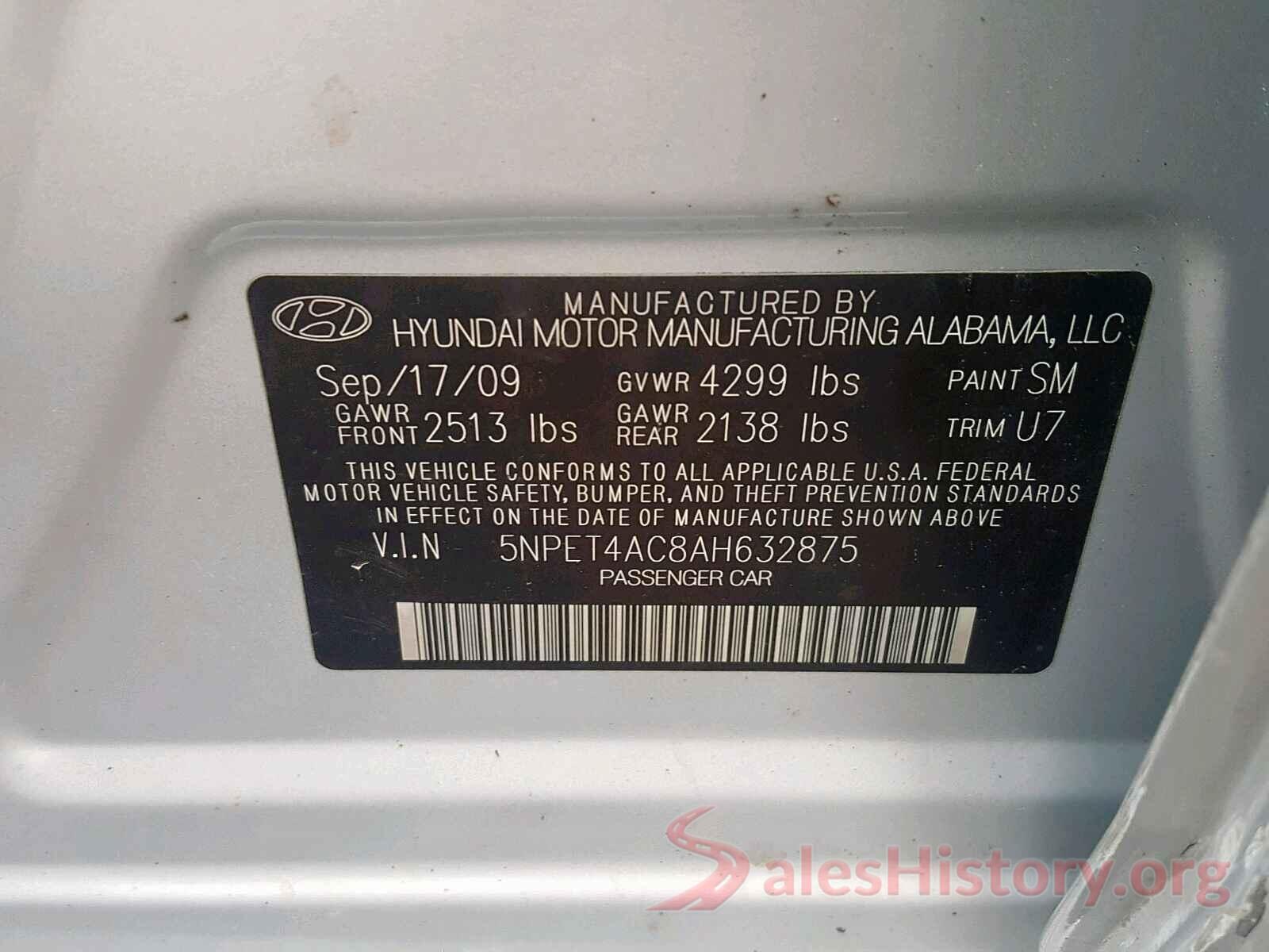 4T1BF1FK4HU415943 2010 HYUNDAI SONATA