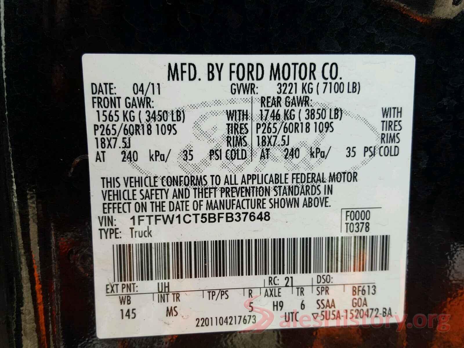 1N4AA6AP8HC381158 2011 FORD F150