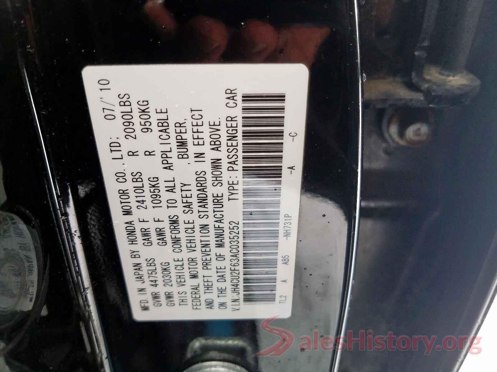 5XXGT4L30GG085546 2010 ACURA TSX