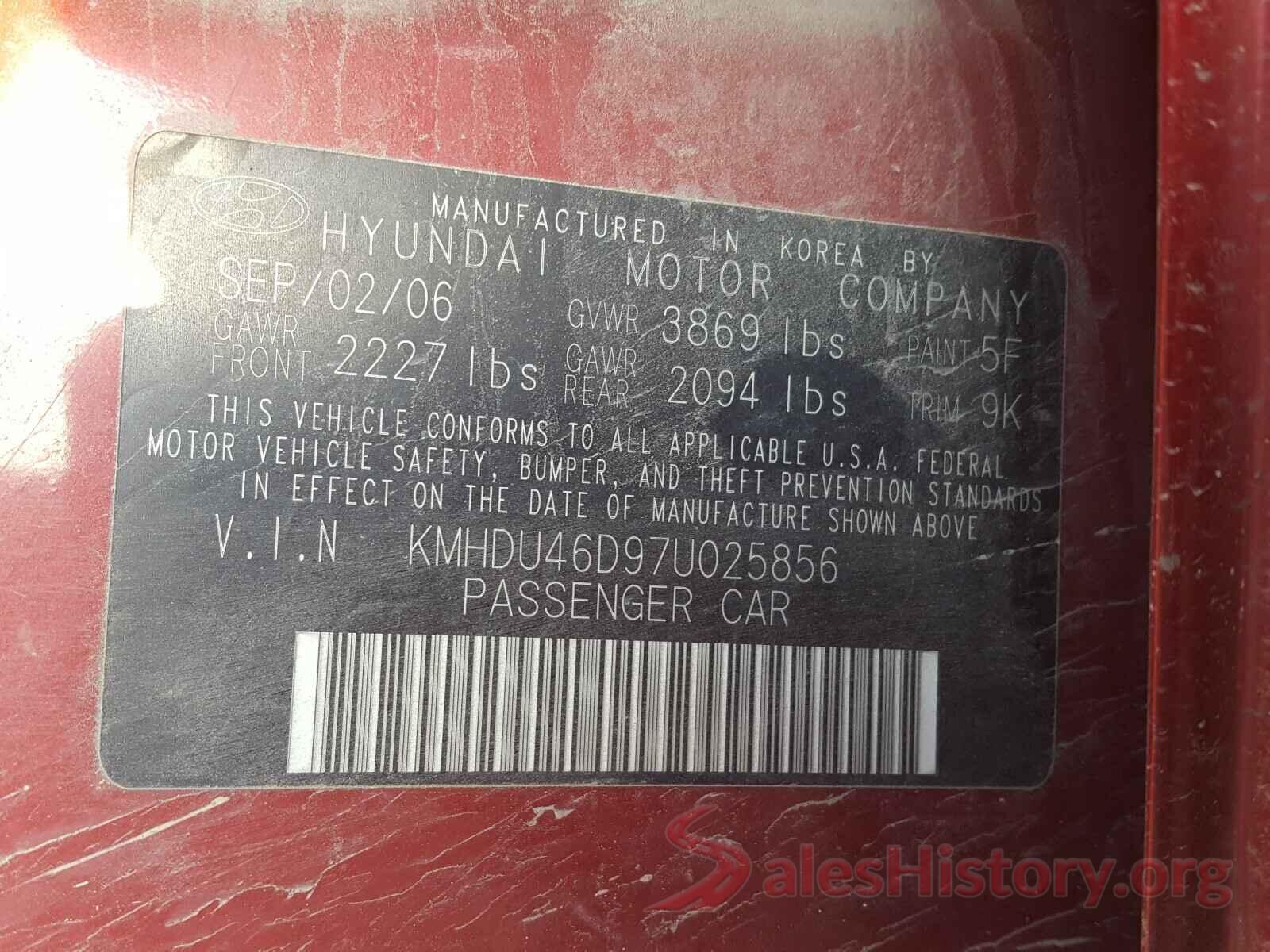 4T1BF1FK9HU744010 2007 HYUNDAI ELANTRA