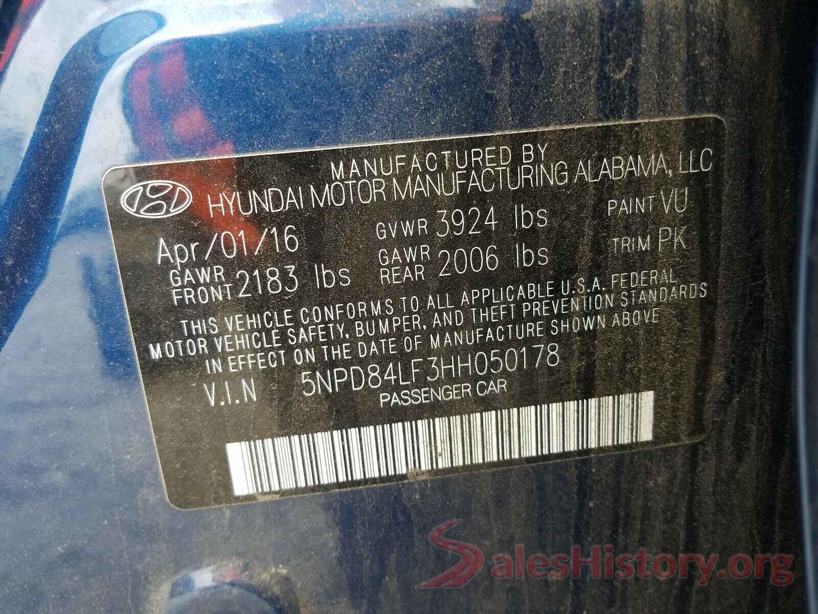 5NPD84LF3HH050178 2017 HYUNDAI ELANTRA