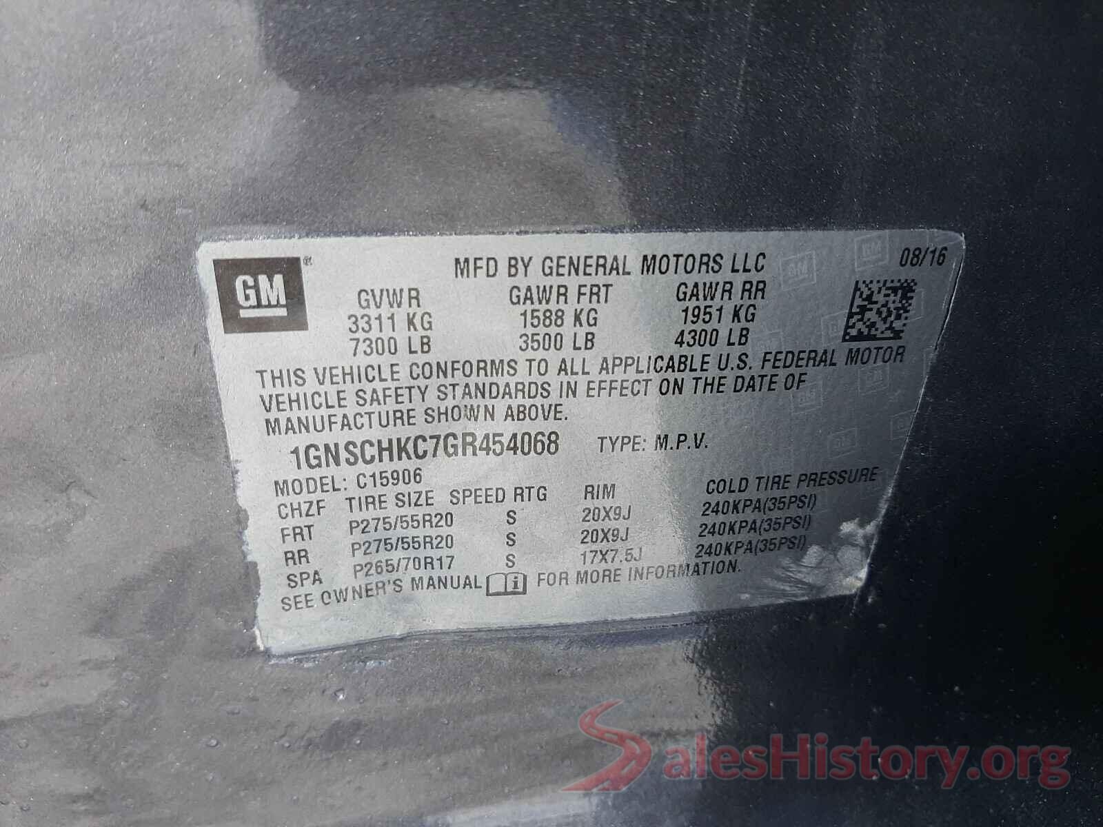 NM0LS7E29L1457797 2016 CHEVROLET SUBURBAN