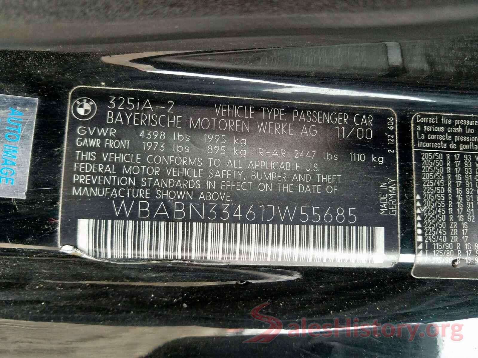 2C3CDXHG1GH185830 2001 BMW 3 SERIES