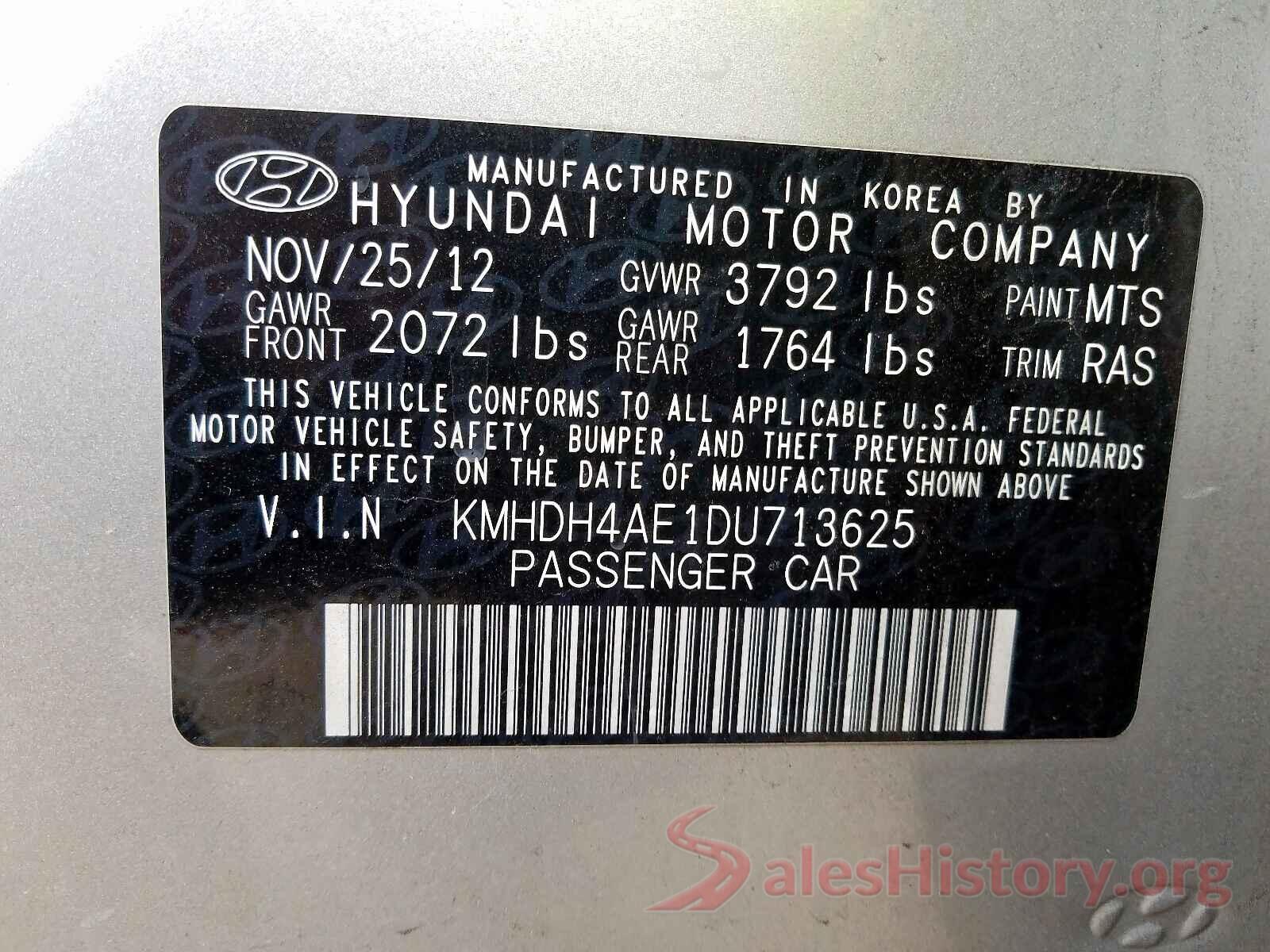 3C4NJDCB1JT239648 2013 HYUNDAI ELANTRA