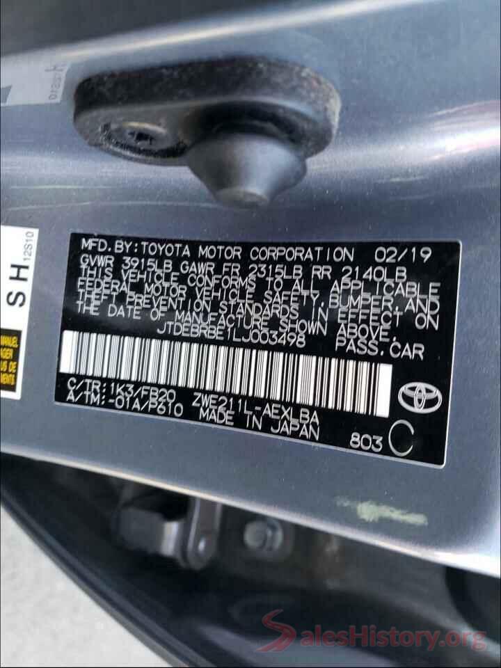 3VWG57BU6MM006829 2020 TOYOTA COROLLA