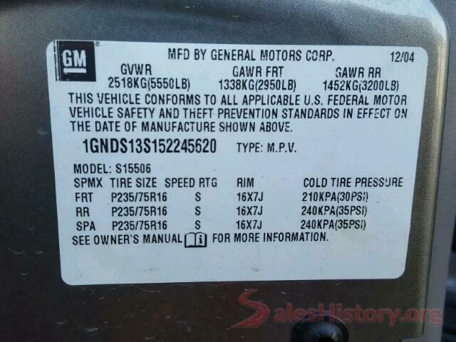 3FA6P0HD5GR377548 2005 CHEVROLET TRAILBLAZE