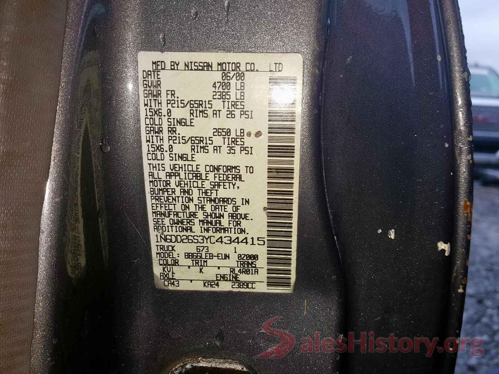 5N1DR2MN7HC683894 2000 NISSAN FRONTIER