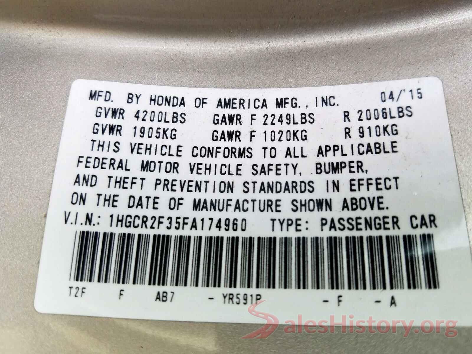 3N1CN7AP9HL903459 2015 HONDA ACCORD